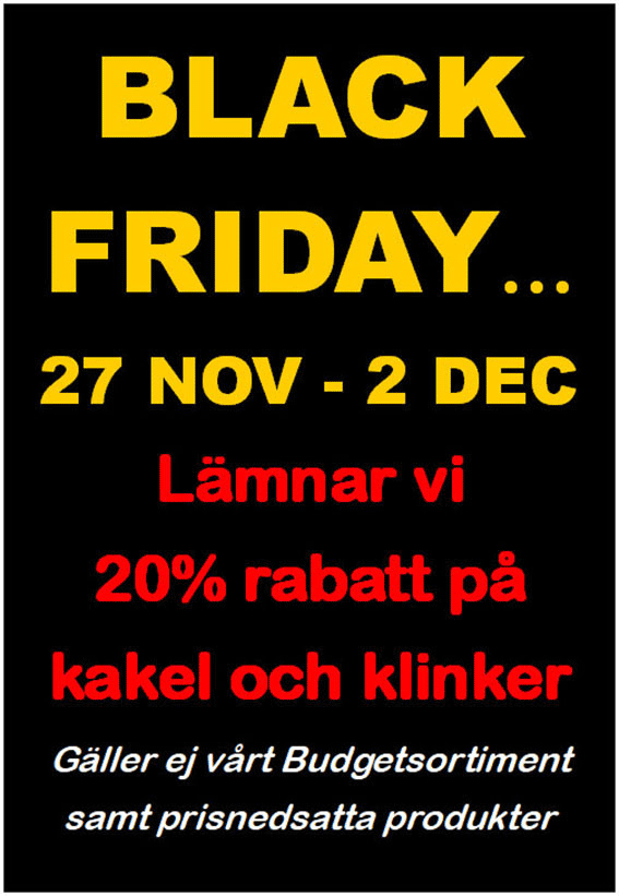 EUROGOLV KAKEL OCH BADBUTIKEN BLACK FRIDAY BLACK WEEK