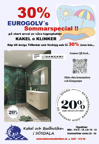Eurogolv kakel och badbutiken kampanj badrumsinredning Dansani